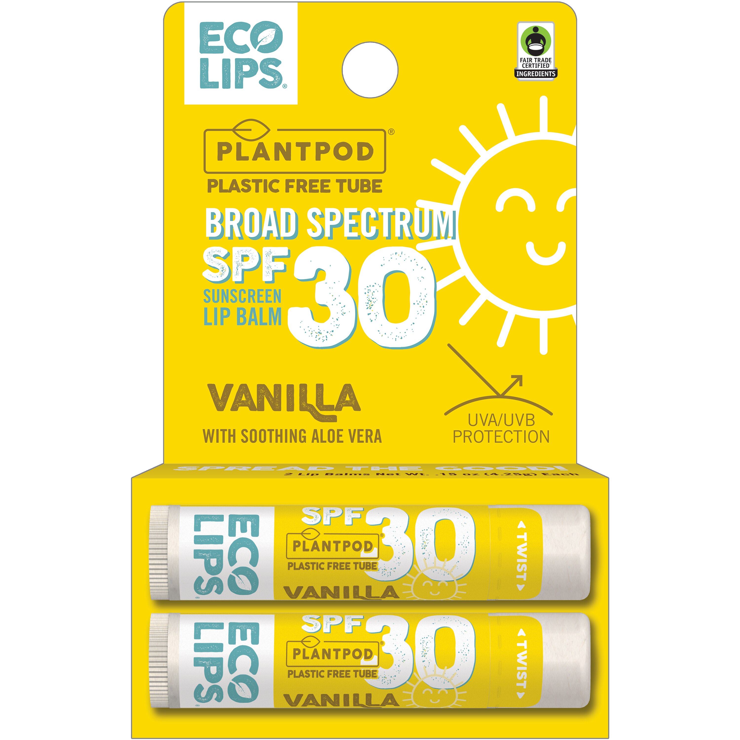 Eco Lips SPF 30 Vanilla Lip Balm - 0.15 Oz , CVS