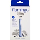 Flamingo Lilac 5-Blade Razor + 5 Razor Blade Refills, thumbnail image 1 of 4