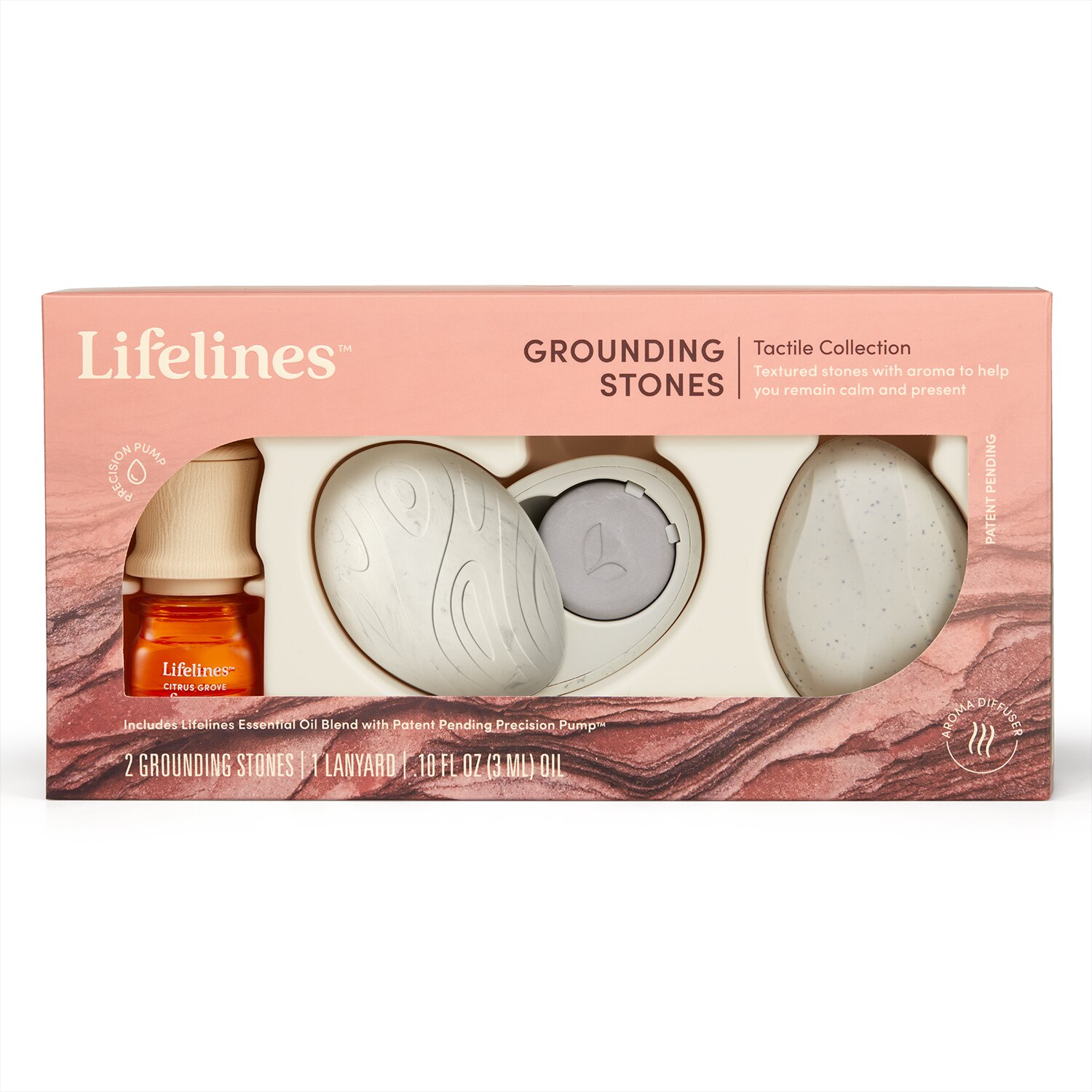 Lifelines Grounding Stones - Tactile Collection Plus Essential Oil Blend - 1 , CVS