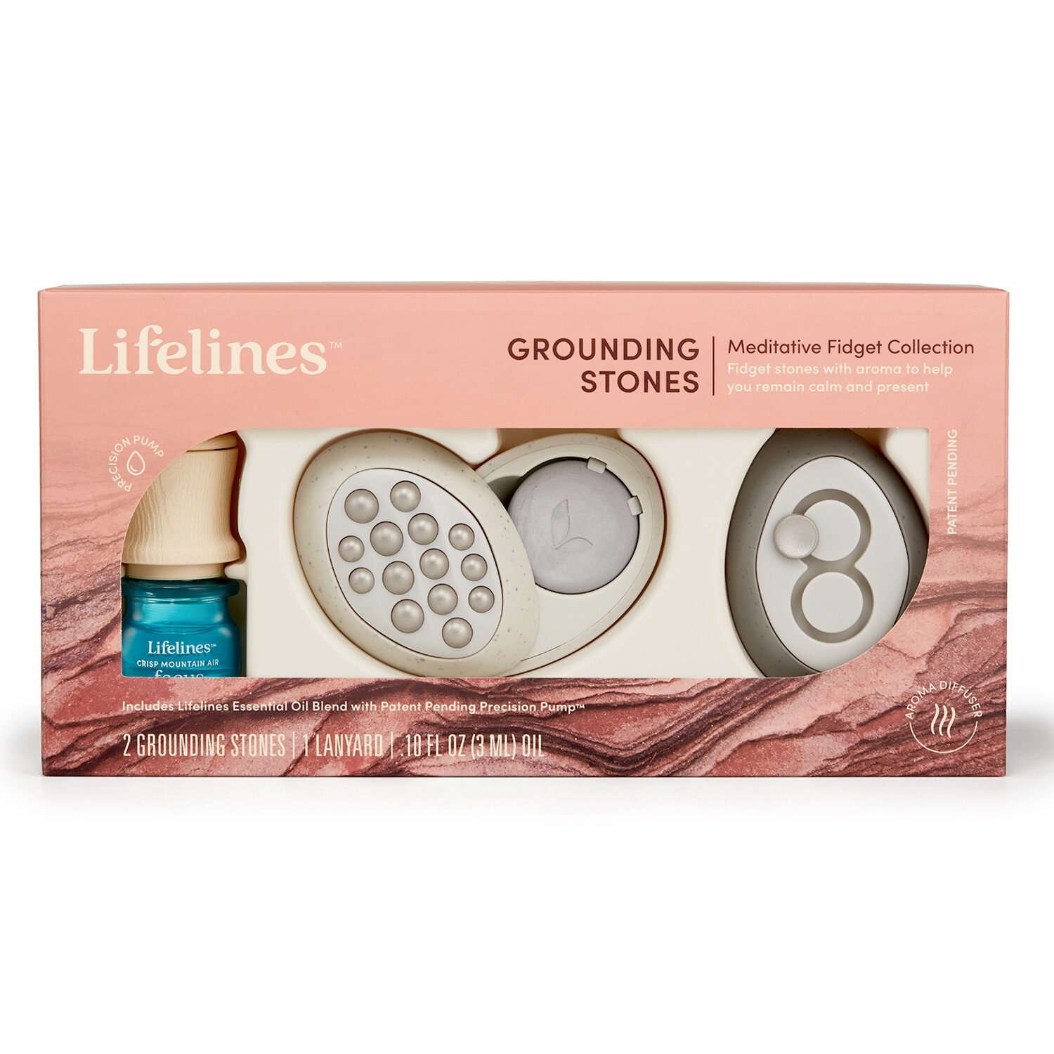 Lifelines Grounding Stones - Meditative Fidget Collection Plus Essential Oil Blend - 1 , CVS