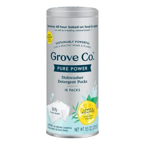 Grove Co. Pure Power Dishwasher Detergent Packs, Lemon Eucalyptus & Mint, 18 Ct , CVS