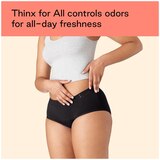 Thinx for All Women's Super Absorbency Cotton Brief Period Underwear, Black, thumbnail image 4 of 5