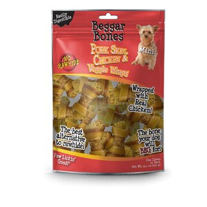 Savory Prime Pet Treats Beggar Bone Pork Skin, Chicken & Veggie Wraps Value Bag Mini, 21 Ct - 13.1 Oz , CVS