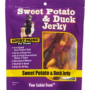  Pet Central Savory Prime Duck Jerky and Sweet Potato, 16 OZ 