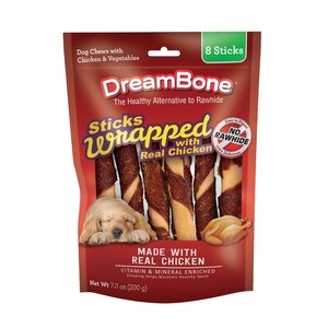 DreamBone Sticks Wrapped with Real Chicken Dog Chews, 8 CT, 7 OZ