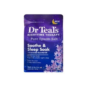 Dr Teal's Pure Epsom Salt Nighttime Therapy Soothe & Sleep Soak with Essential Oil, 4 lbs