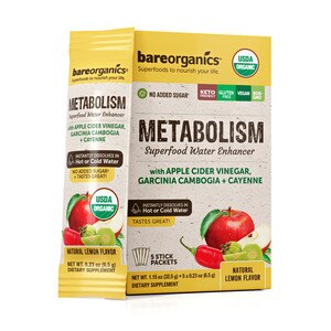 BareOrganics Metabolism Blend Superfood Water Enhancer, Natural Lemon Flavor, 5 CT