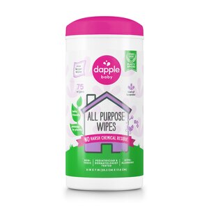 Dapple All Purpose Wipes, Hint of Lavender, 75 CT