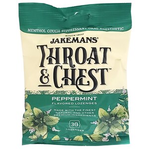 Jakemans Throat & Chest Peppermint Lozenges Bag, 30 Ct , CVS