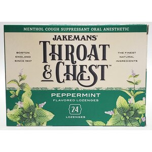 Jakemans Throat & Chest Peppermint Lozenges Box, 24 Ct , CVS