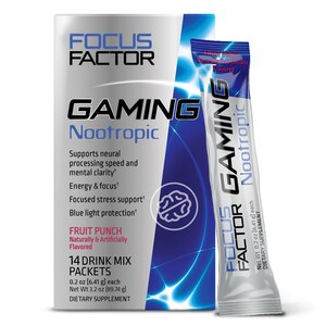 Focus Factor Gaming Nootropic Drink Mix Packets, Fruit Punch, 14 Ct , CVS