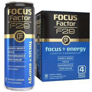 Focus Factor F29 Focus + Energy - Bebida, 12 oz líq., 4 u.