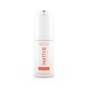 Native Vitamin C & Vitamin B3 Brightening Facial Serum, Fragrance-Free, 1 OZ