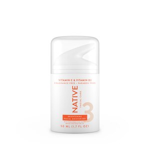 Native Vitamin C & B3 Brightening Facial Moisturizer, Zinc Oxide SPF 30, Fragrance-Free, 1.7 OZ