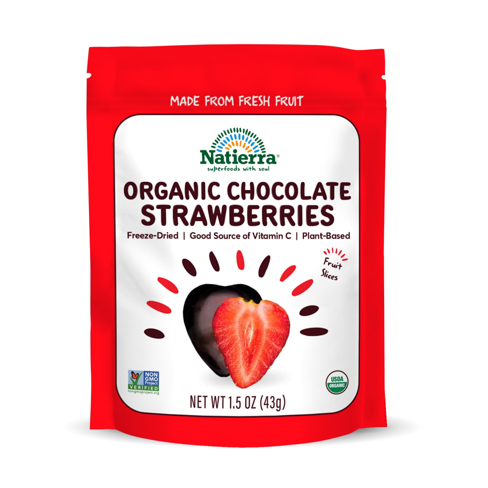 Natierra Organic Chocolate Covered Freeze-Dried Strawberry Slices, 1.5 Oz , CVS