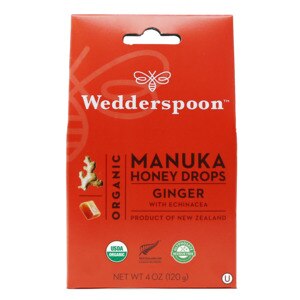 Wedderspoon Manuka Organic Honey Drops, Ginger - 20 Ct , CVS