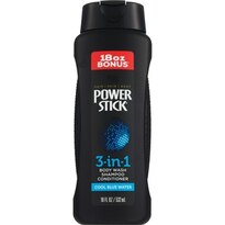PowerStick Men's Cool Blue Water 3-in-1 Body Wash, 18 OZ