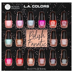 L.A. COLORS Polish Fanatic 16 Piece Nail Polish Gift Set