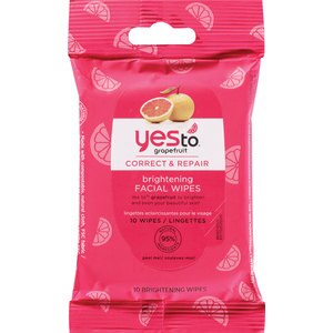  Yes To Grapefruit Brightening Facial Wipes, 10/Pack 