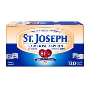St. Joseph Low Dose Aspirin 81mg Enteric Coated Tablets