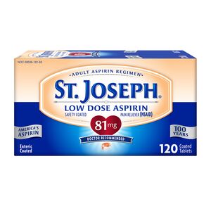 St. Joseph Low Dose Aspirin 81 MG Enteric Coated Tablets, 120 Count