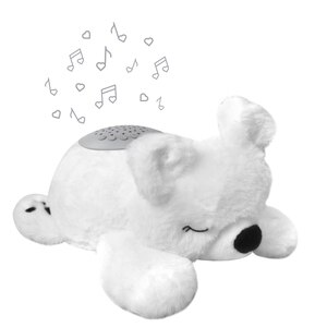 PureBaby Sound Sleepers Portable Sound Machine & Star Projector - Plush Sleep Aid for Baby and Toddlers with Soothing Night Light Display, 10 Lullabies, White Noise, and Heartbeat Sounds (Polar Bear)