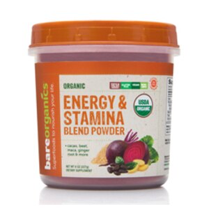 BareOrganics Energy and Stamina Blend Powder, 8 OZ
