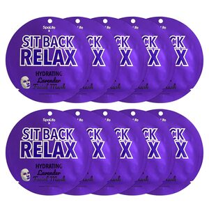 Spa Life Sit Back Relax Hydrating Lavender Facial Mask, 10CT