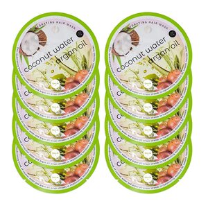 Spa Life Coconut Water and Argan Oil Hydrating Hair Mask, 10CT