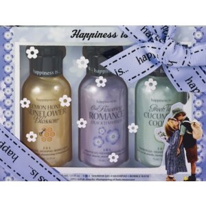  Happiness Is 3pc Set Shower Gel Shampoo & Bubble Bath 