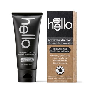 hello Activated Charcoal Whitening Fluoride Free Toothpaste, 4 OZ