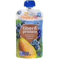 HappyTot Fiber & Protein Organic Fruit & Spinach Baby Food Pouch, 4 OZ