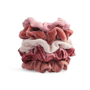 Kitsch Blush/Mauve Velvet Scrunchies, 5CT