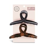 Kitsch Recycled Plastic Large Loop Claw Clips, Black/Brown, thumbnail image 1 of 4