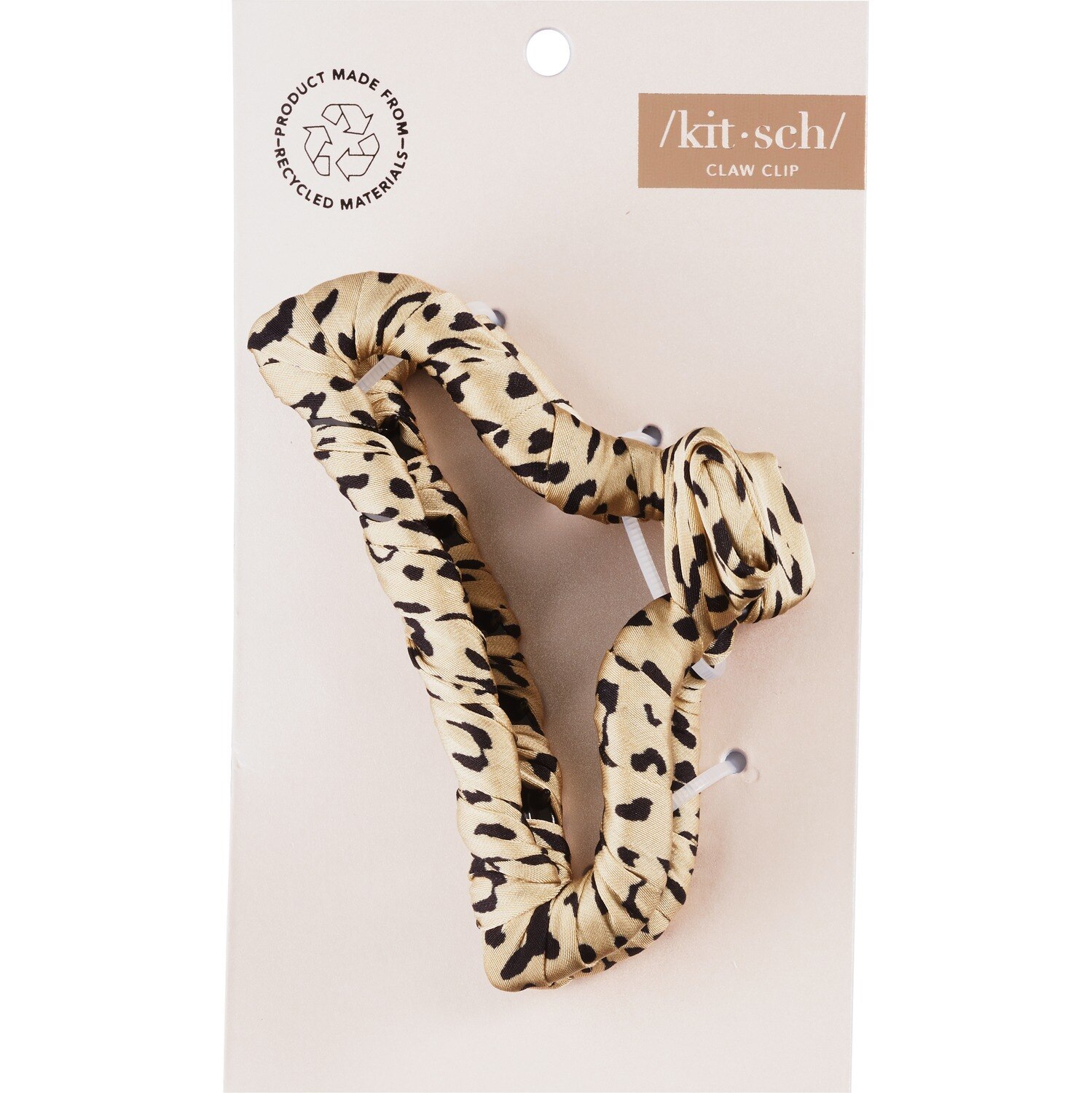 Kitsch Satin Wrapped Claw Clip - Leopard , CVS