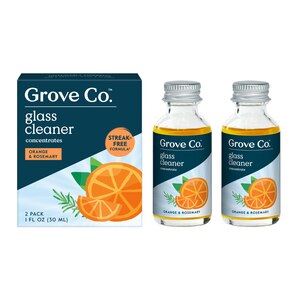 Grove Co. Glass Cleaning Concentrate, Orange and Rosemary, 1 oz, twin pack