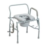 Drive Medical Steel Drop Arm Bedside Commode with Padded Seat and Arms, thumbnail image 2 of 5