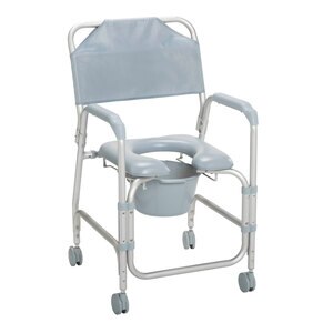 Drive Medical Lightweight Portable Shower Chair Commode With Casters , CVS