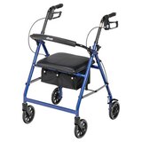 Drive Medical Walker Rollator with 6"" Wheels Fold Up Removable Back Support and Padded Seat, thumbnail image 2 of 5