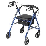 Drive Medical Walker Rollator with 6"" Wheels Fold Up Removable Back Support and Padded Seat, thumbnail image 4 of 5