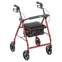Drive Medical Aluminum Rollator with Fold Up and Removable Back Support and Padded Seat