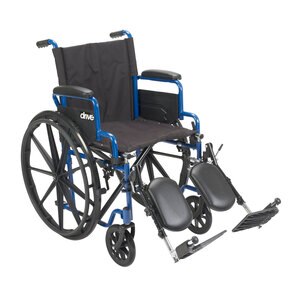 Drive Medical Blue Streak Wheelchair with Flip Back Desk Arms, Elevating Leg Rests