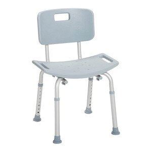 Drive Medical Bathroom Safety Shower Tub Bench Chair With Back, Gray , CVS