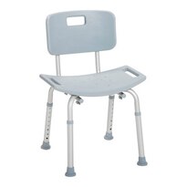 Drive Medical - Silla tipo banco de seguridad para ducha/bañera con respaldo, gris