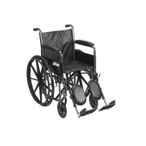 Drive Medical Silver Sport 2 Wheelchair, Detachable Full Arms, Elevating Leg Rests
