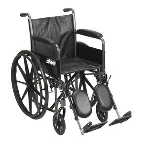 Drive Medical Silver Sport 2 Wheelchair With Detachable Full Arms And Elevating Leg Rests, 20 Seat , CVS