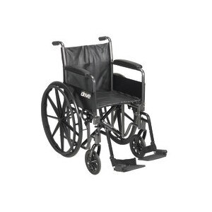 Drive Medical Silver Sport 2 Wheelchair, Detachable Full Arms, Swing away Footrests