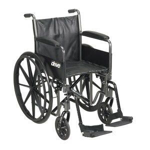 Drive Medical Silver Sport 2 Wheelchair With Detachable Full Arms And Swing Away Footrests, 16 Seat , CVS