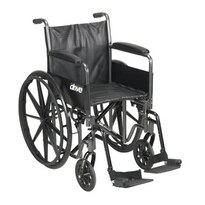 Drive Medical Silver Sport 2 Wheelchair with  Detachable Full Arms and Swing away Footrests