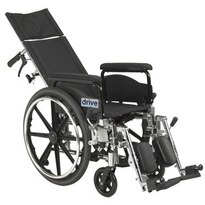 Drive Medical Viper Plus GT Full Reclining Wheelchair, Detachable Full Arms, 18" Seat